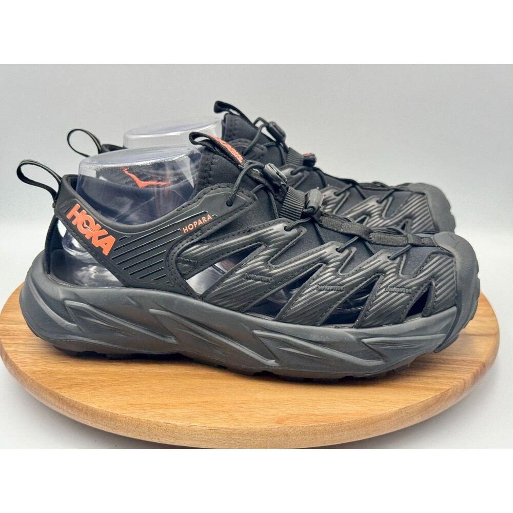 HOKA Kopara Women's All-Terrain Hiking Black/Orange Sandals 1106535 Shoes